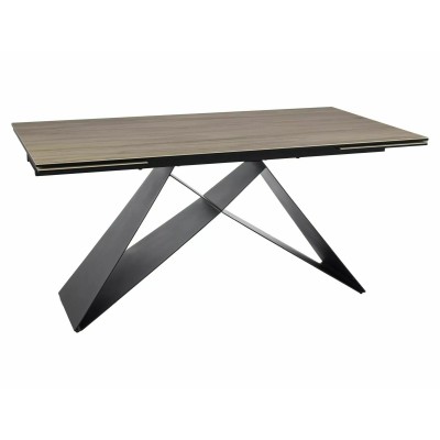 Стол обеденный SIGNAL WESTIN Ceramic Sabbia светло-коричневый/черный мат 160-240/90